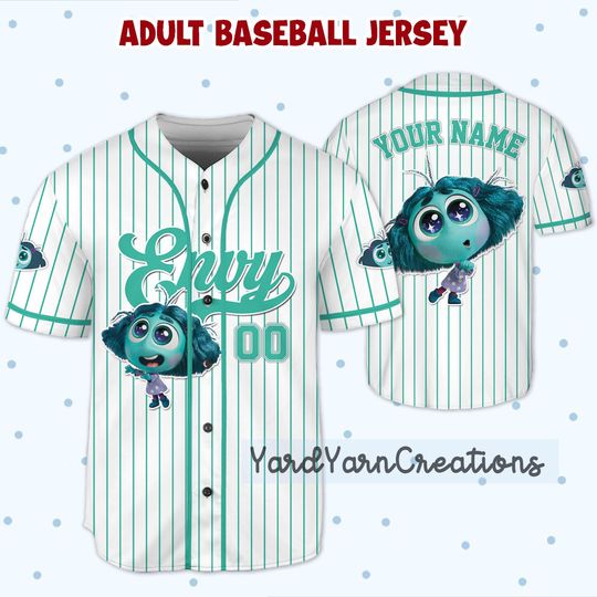 Personalized Envy Baseball Kid Adult Jersey, Disney Cartoon Shirt