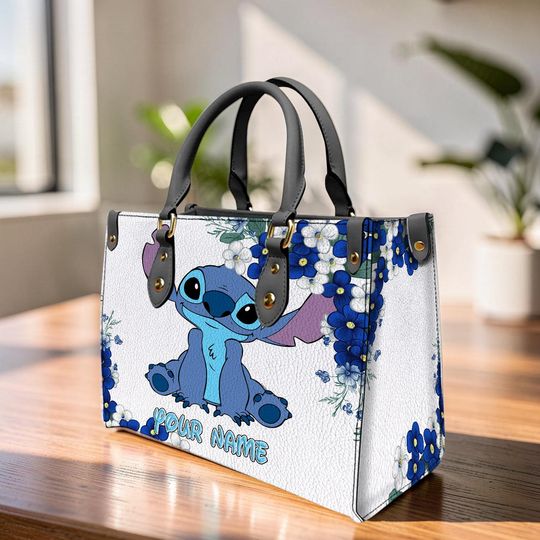 Personalized White Leather Handbag with Disney Vacation Design, Vintage Crossbody and Top Handle Bag