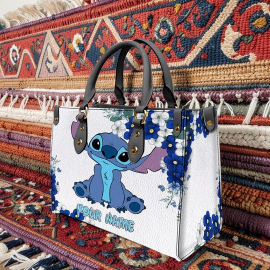 Personalized White Leather Handbag with Disney Vacation Design, Vintage Crossbody and Top Handle Bag