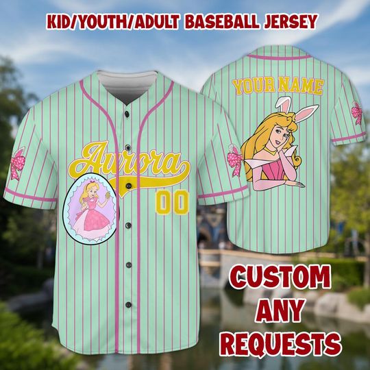 Custom Name Princess Baseball Kid Adult Jersey, Easter Gift