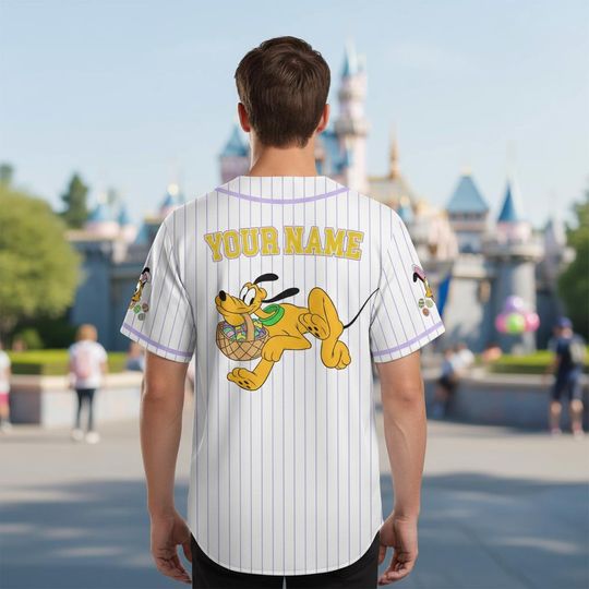 Personalized Pluto Baseball Kid Adult Jersey, Mouse and Friends Shirt, Easter Gift