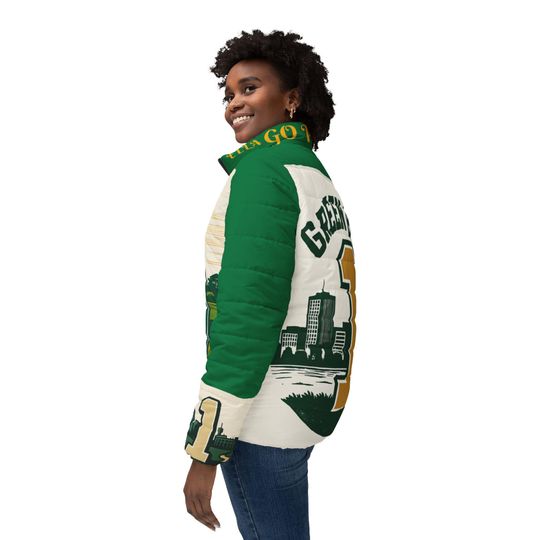 Green  Bay Foam Finger Puffer Jacket