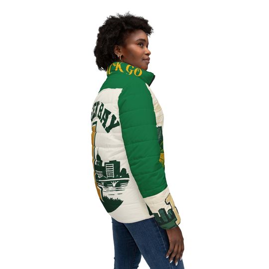 Green  Bay Foam Finger Puffer Jacket