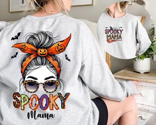 Halloween Spooky Mama Sweatshirt, Cute Mama Sweatshirt, Fall Mom Gift