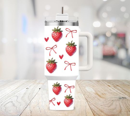 Strawberry Tumbler Wrap Design: Summer Quencher