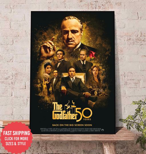 The Godfather 50th anniversary Poster, The Godfather 1972 Canvas Poster, God father Poster