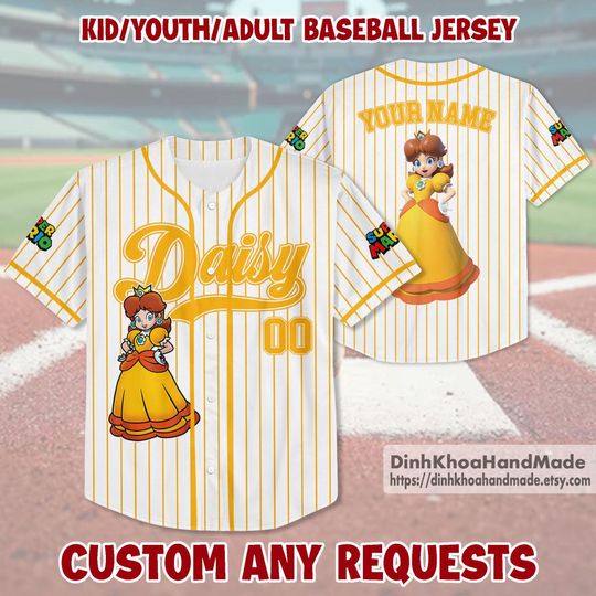Custom Super Mario Baseball Jersey, Super Mario Luigi Princess Peach Birthday Girl Jersey, Mario Birthday Boy Gift, Mario Family Shirt