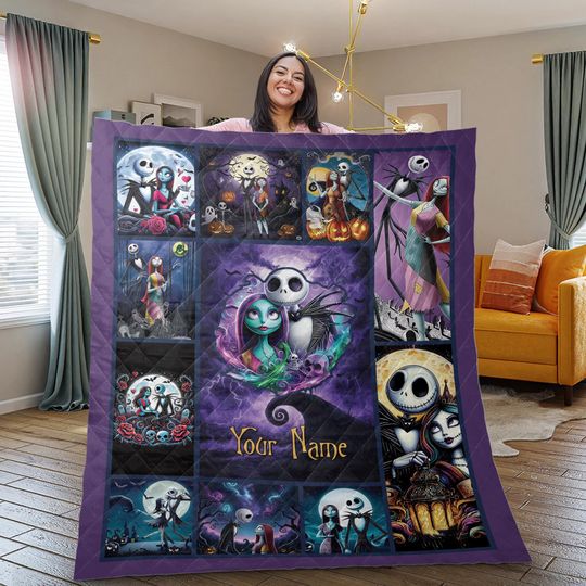 Custom Jack Skellington Sally Blanket The Nightmare Before Christmas Blanket