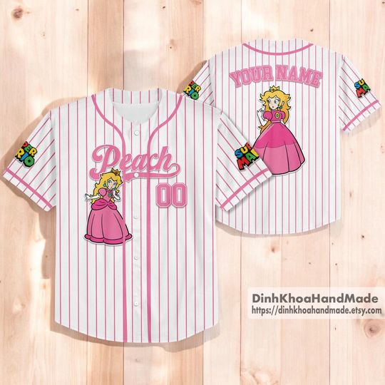 Custom Super Mario Baseball Jersey, Super Mario Luigi Princess Peach Birthday Girl Jersey, Mario Birthday Boy Gift, Mario Family Shirt