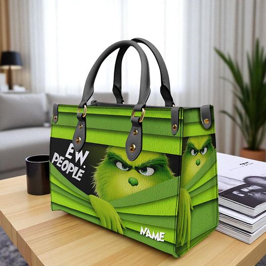 Custom Grin Leather Handbag, Women's Leather Bag Gift