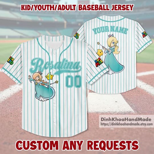 Custom Super Mario Baseball Jersey, Super Mario Luigi Princess Peach Birthday Girl Jersey, Mario Birthday Boy Gift, Mario Family Shirt