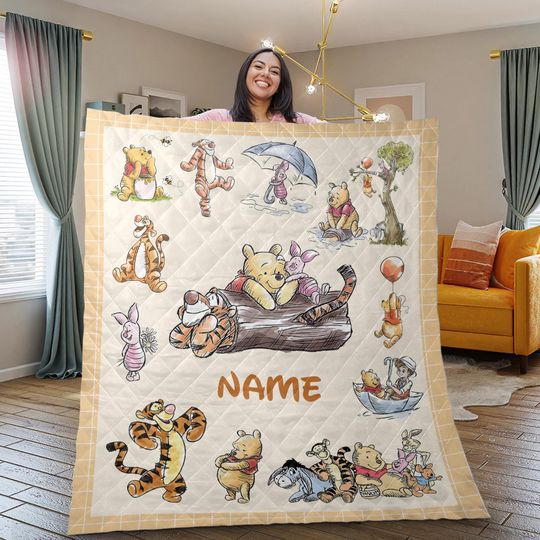 Personalized Winnie the Pooh Blanket