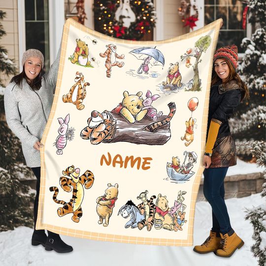 Personalized Winnie the Pooh Blanket