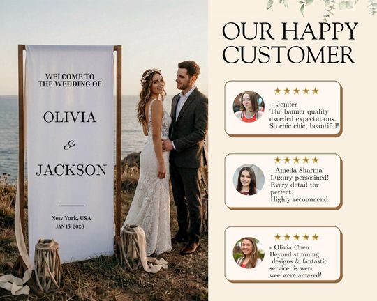 Custom Fabric Wedding Welcome Sign  Modern Polycanvas Wedding Sign  Wedding Banner  Personalised Wedding Decor  Engagement Party Sign
