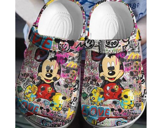 Mickey Mouse Christmas Clogs, Mickey Mouse Christmas Crocs, Mickey Mouse Clogs Shoes, Christmas Gift, Garfield Clogs For Adult, Kid.