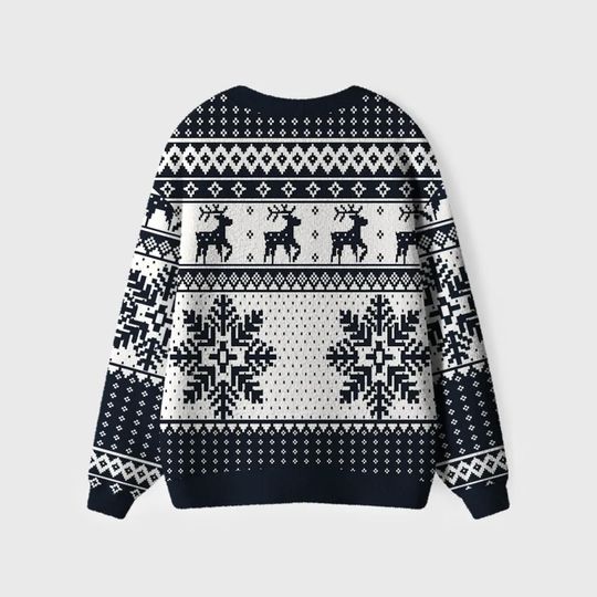 Fair Isle Christmas Cardigan: Matching Family Reindeer Snowflake Sweaters