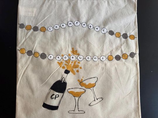 champagne problems canvas tote bag
