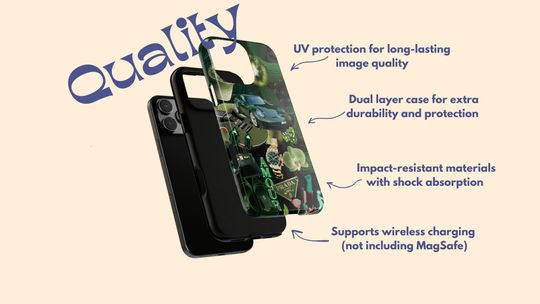 Phone Case, Heart Pattern Tough Case for IPhone Samsung Galaxy Google Pixel, Valentine Gift, Protective Cover, Valentine's Day Accessory