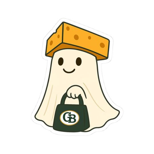 Halloween Ghost Sticker, Green Bay Football Packers Sticker, Football fan sticker, Game Day Sticker