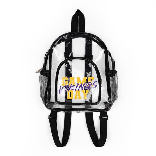 GAME DAY Minnesota Football Team Vikings Clear Backpack, Game Day Bag, Clear Sport Bag