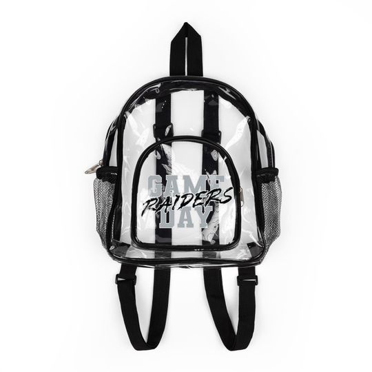 GAME DAY Las Vegas Football Team Raiders Clear Backpack, Game Day Bag, Clear Sport Bag