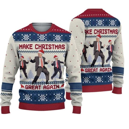 Trump Dancing Make Christmas Great Again Ugly Sweater