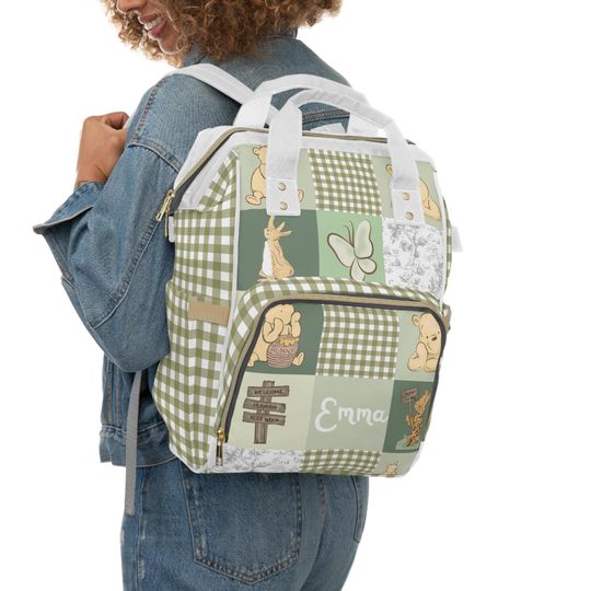 Personalized Pooh Bear Diaper Backpack
