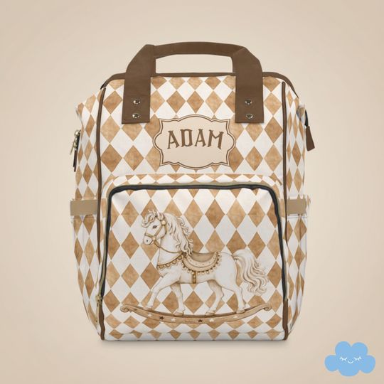 Personalized Vintage Circus Diaper Bag