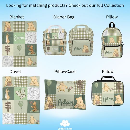 Personalized Pooh Bear Diaper Backpack
