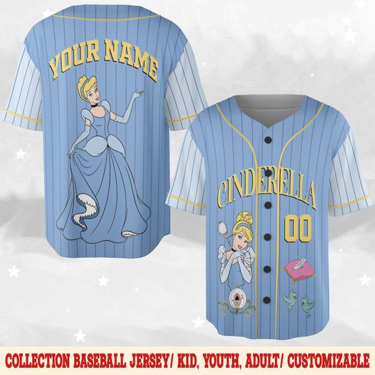 Custom Disney Princess Number Baseball Jersey, Jersey Gift For Kids, Custom Disney Lover, Y2K Crewneck, Disney Princess Birthday Gift