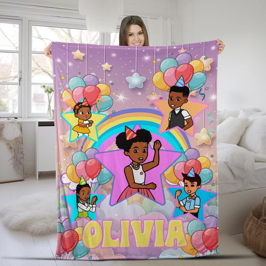 Personalized Gracie's Corner Blanket, Custom Name Baby Blanket, Birthday Gift For Kids