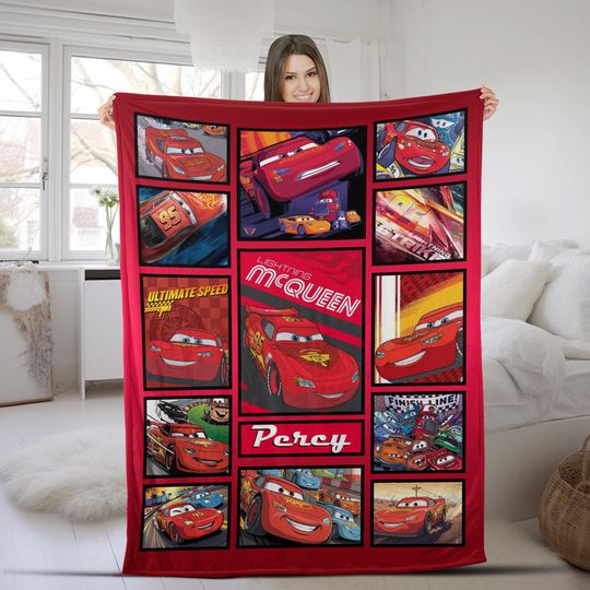 Personalized Disney Cars Character Blanket, Lightning McQueen Tow Mater Blanket, Disney Cars Blanket, Birthday Boy Girl gift Blanket