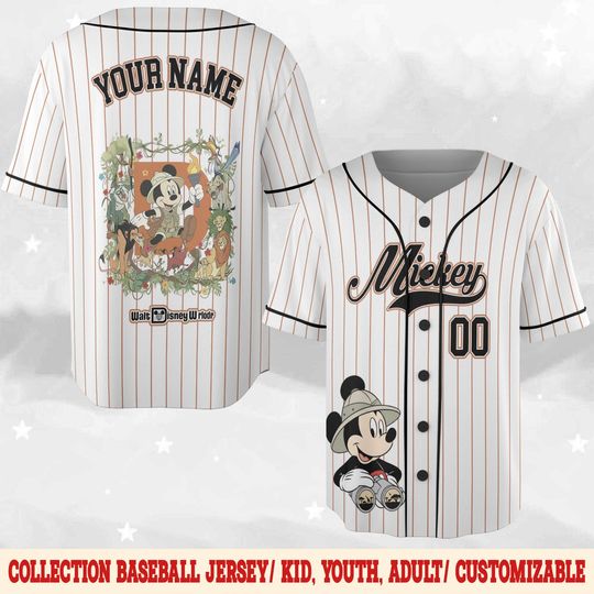 Custom Safari Disney Trip 2026 Baseball Jersey, Mickey Safari Jersey, Family Matching Jersey, Personalized Name Number