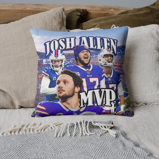 Josh Allen MVP Throw Pillow - Buffalo Football Home Decor