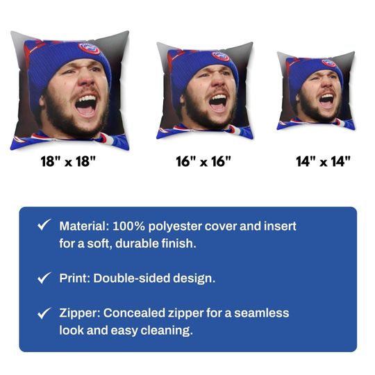 Josh Allen Throw Pillow: Buffalo Football Home Decor