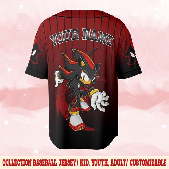 Personalize Sonic Shadow The Hedgehog Jersey, Custom Sonic Jersey, Funny Sonic Party Shirt, Sonic Birthday Gift