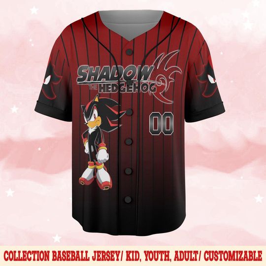 Personalize Sonic Shadow The Hedgehog Jersey, Custom Sonic Jersey, Funny Sonic Party Shirt, Sonic Birthday Gift
