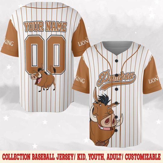 Timon and Pumbaa Baseball Jersey, Hakuna Matata Disney Basell Team Shirt, Lion King Baseball Jersey