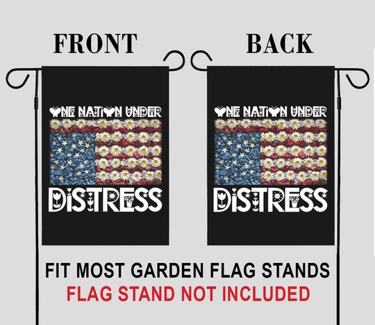 One Nation Under Distress Garden Flag, Upside Down American Flag, Anti Trump, Progressive Liberal Leftist Activist, Protect Democracy