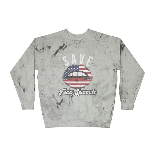 Save Free Speech Unisex Color Blast Crewneck Sweatshirt