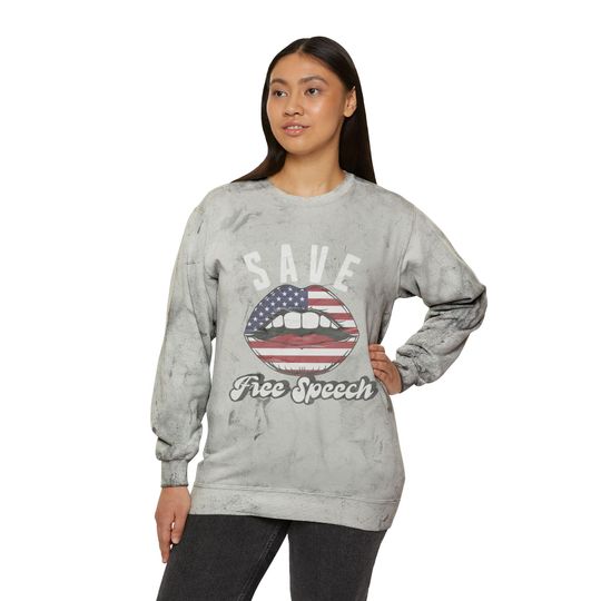 Save Free Speech Unisex Color Blast Crewneck Sweatshirt