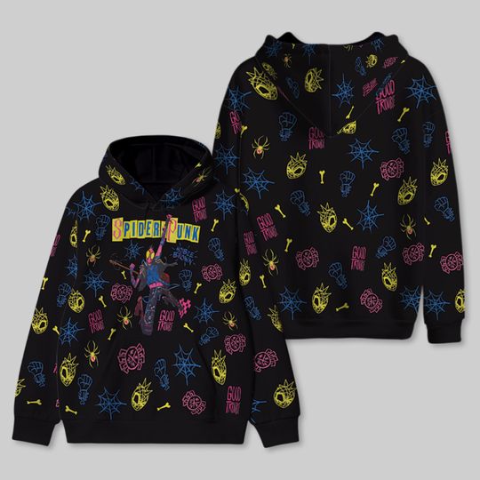 Spider-Punk All Over Print Hoodie, Across the Spider-Verse Marvel Hoodie