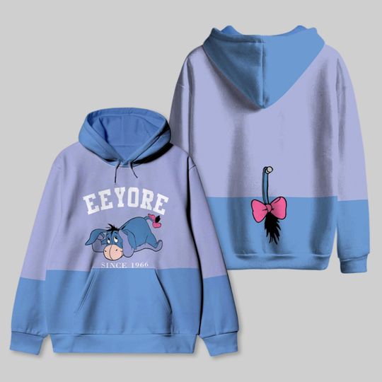 Disney Eeyore Winnie The Pooh All Over Print Hoodie, Cute Eeyore Panel 3D Hoodie