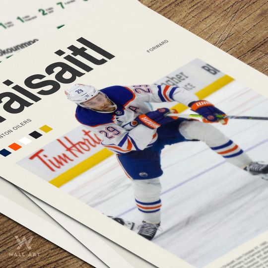 Leon Draisaitl Poster  Ice Hockey Wall Art