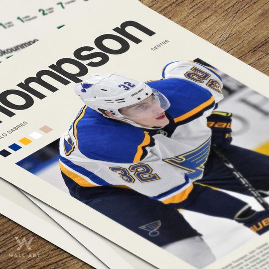 Tage Thompson Poster  Ice Hockey Wall Art