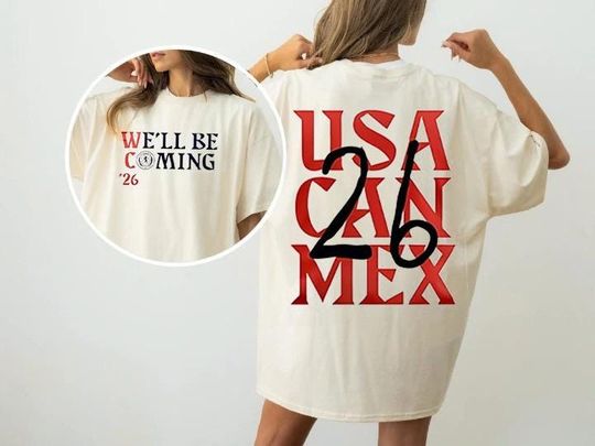 Scotland Fans We'll Be Coming Tee 2026 Double Sided T-Shirt Soccer Supporter Gift