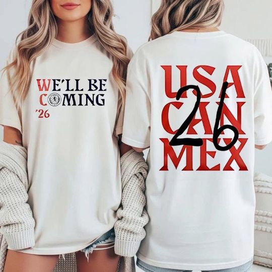 Scotland Fans We'll Be Coming Tee 2026 Double Sided T-Shirt Soccer Supporter Gift
