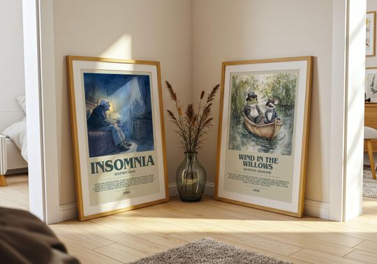Insomnia by Stephen King Descriptive Poster Print.  Wall Art Author & Blurb Book Artwork