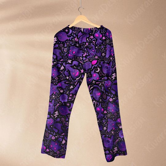 Spooky Pajamas Set Ghost Type Anime Loungewear Polyester Blend Couple Pajamas Set