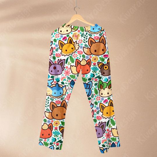 Eeveelutions Pajamas Set Playfully Legendary Evolution Anime Loungewear Polyester Blend Couples Manga Gifts